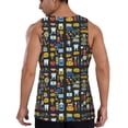thumbnail image 3 of Fotbe Teeth Pattern Men's Quick Dry Workout Tank Top Gym Muscle Tee Fitness Bodybuilding Sleeveless T Shirt Breathable Workout Shirt-Small, 3 of 9
