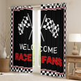thumbnail image 2 of Feelyou Modern Automobile Teens Blackout Curtains Set of 2 (52x84 Each), Black White Checkered Flag Window Curtains, Racing Car Curtains and Drapes, Blackout Curtains Bedroom Decor, 2 of 6