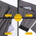 thumbnail image 4 of Pantalones de running para hombre, pantalones de fitness tejidos, holgados, de secado rápido, con cinturón, pantalones casuales elásticos para exteriores, 4 of 5