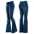 thumbnail image 3 of Jeans for Women Trendy Vintage Flare Jeans Y2k Stretch Skinny Jeans Casual Jeans with Pockets Side Tie Jean Pant Trouser, 3 of 3