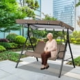 thumbnail image 6 of Outdoor Swing Canopy Replacement Cover - Heavy Duty Waterproof & Windproof 3-Seater Top Cover for Patio Swing Chairs - UV Protection Rip-Proof Garden Swing Cover 98"x 73"x 7" for Backyard, Porch, 6 of 8