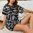 thumbnail image 4 of Fotbe Pasta Bacon Print Pajama Set for Women 2 Piece Loungewear Short Sleeve Tops and Shorts Set Soft Sleepwear-XX-Large, 4 of 7