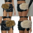 thumbnail image 2 of Cool PU Waistband Faux Furs Patchwork Waist Cincher For Women Night Club Wear, 2 of 10