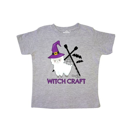 

Inktastic Witch Craft Halloween Knitting Llama with Bats Gift Toddler Boy or Toddler Girl T-Shirt