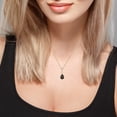 thumbnail image 4 of 10k Yellow Gold Genuine Pear-Shape Smoky Quartz and Diamond Drop Pendant Necklace, 4 of 5