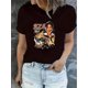 thumbnail image 1 of Chic Minimalist Women's T-Shirt with English Graphics - Casual Crew Neck, Short Sleeve, Stretchy Polyester Blend, Machine Washable - Perfect for Summer & Casual Attire, 1 of 6
