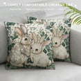 thumbnail image 3 of Shiartex  Happy Easter Buffalo Plaid Rabbit Pink Throw Pillow Cover,  Eucalyptus Leaves Hello Spring Cushion Case Decoration for Sofa Couch, 3 of 5