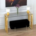 thumbnail image 4 of Cortesi Home Laila Console Table in Gold Stainless Steel and Clear Glass, 47", 4 of 4