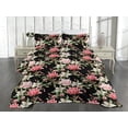 thumbnail image 2 of Ambesonne Floral Boho Quilted Coverlet 3 Pcs, Wild Jungle Lilac Peony, Queen Size, Dark Coral Fern Green, 2 of 4