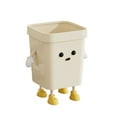 thumbnail image 1 of relayinert Bathroom Trash Can Cream Style With Standing And Sitting Options For Bathroom Garbage Bin Kitchen stand M(12L), 1 of 6