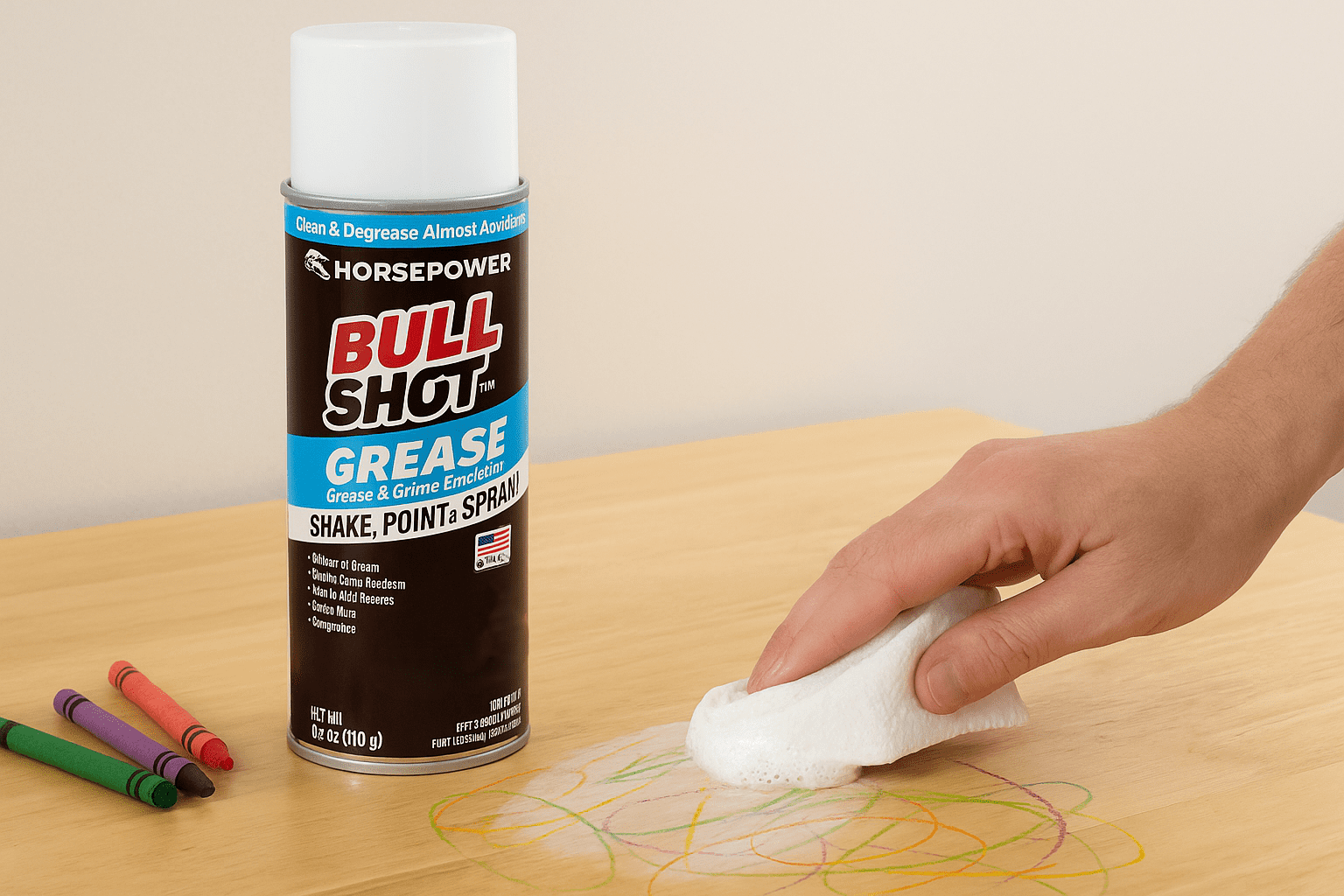 Bullshot Grease Remover, Foaming Degreaser & Grime Remover, Heavy-Duty, Residue-Free, Shake, Point & Spray