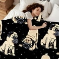 thumbnail image 3 of Cute Pug Blanket Gifts for Women Mom Adults Soft Puppy Dog Plush Blanket for Bedroom Living Room Sofa Couch 80"X60", 3 of 7