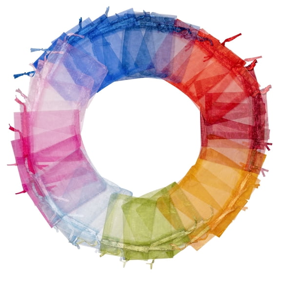 100 Pcs Organza Gift Bags White 7x9cm Small Jewelry Pouches Wedding Jewelry Bag Favour bags Lavender Bag