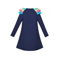 thumbnail image 2 of Robe Fille Bleu Marine Manches Longues Épaule à Volants Décontractée Coton 4 Ans, 2 of 6