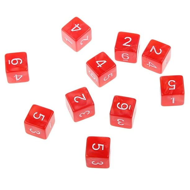 Dados D6 Sunnimix 10 piezas D rojo
