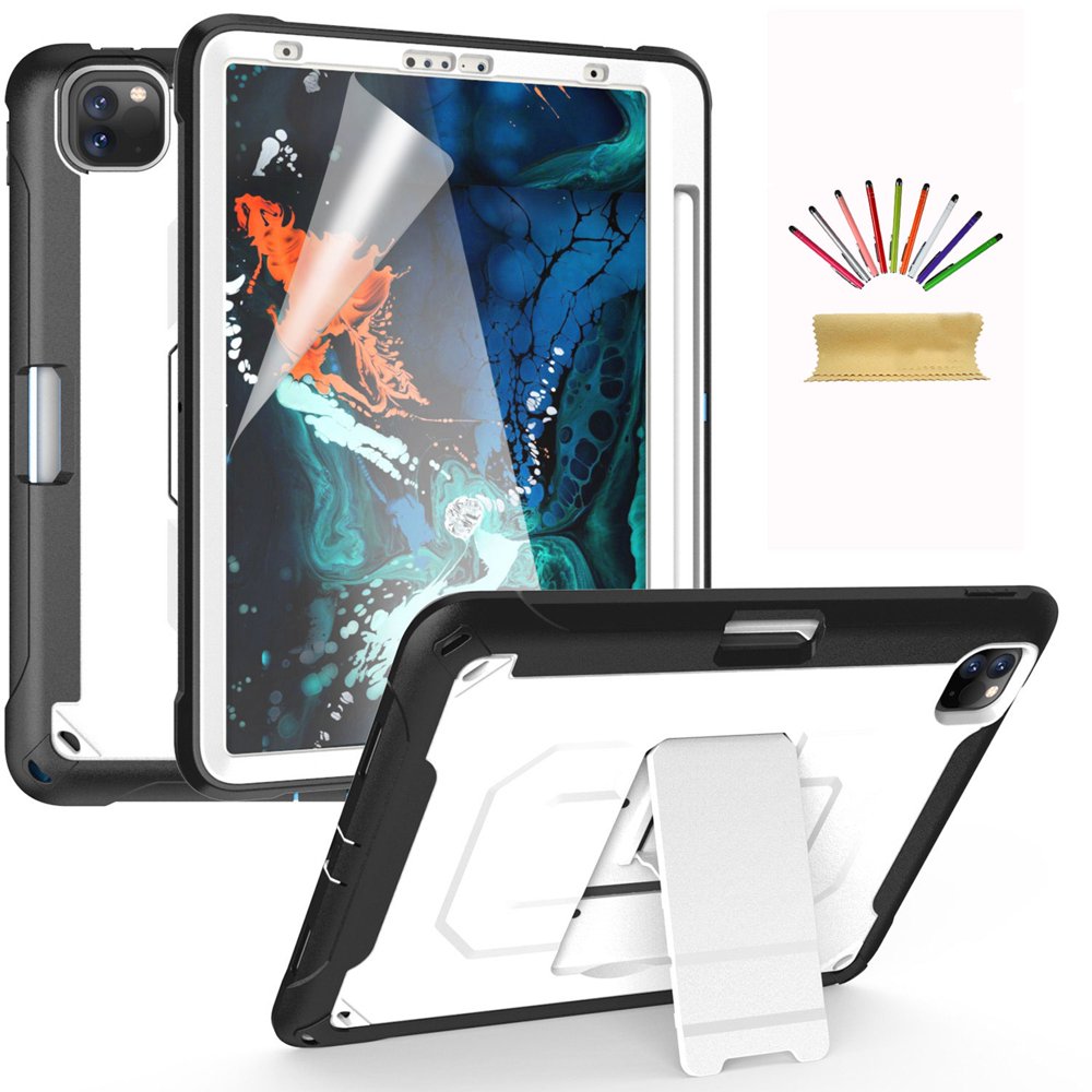 Dteck Builtin Screen Protector For Apple iPad Pro 11 2nd Gen 2020/Pro 11 2018 ,Shockproof Three