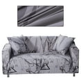 thumbnail image 3 of Soft Elastic Universal Sofa Cover Breathable Wear-resistant Printed Slipcover Protector Single Marble Grey, 3 of 8