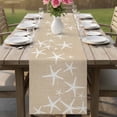 thumbnail image 4 of Coastal Starfish Table Runner 72 Inches, Summer Ocean Waves Ombre Sea Beige Bed Runner Dresser Scarves Tabletop for Indoor Outdoor Parties/Ceremony/Banquet, 18" x 72", 4 of 9