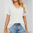 thumbnail image 2 of B91xZ T-Shirts d'Entraînement pour Femmes, Chandails en Molleton Imprimés Décontractés, Col Rond, Manches Courtes, Blanc S, 2 of 5