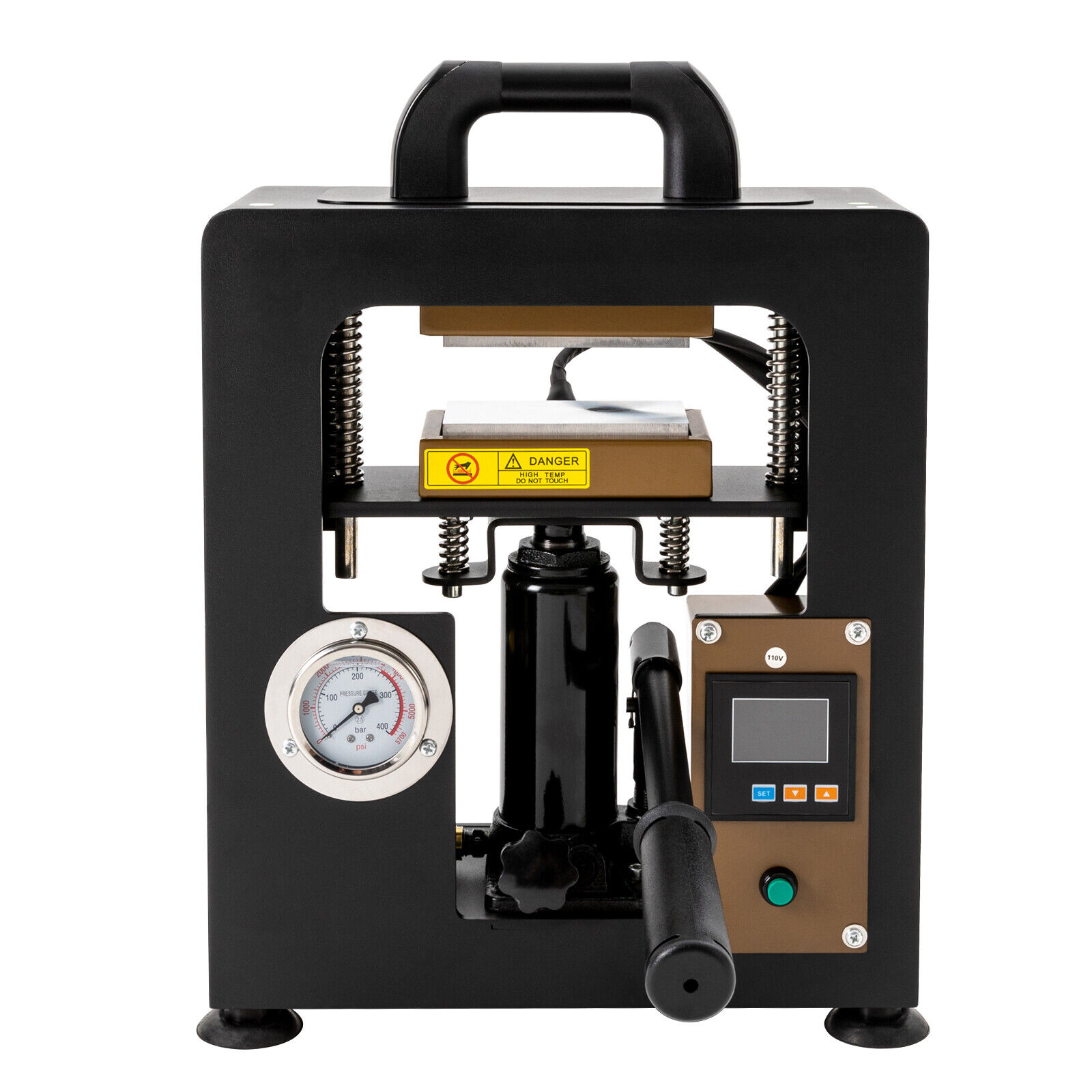 Miumaeov 10T/22046lbs Heat Press Hydraulic Jack Heat Press Machine 0-5700 PSI/0-400 Bar