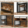 thumbnail image 4 of Grande Cage pour Chien en Bois de 48 Pouces avec Tiroirs de Rangement et Mangeoire Surélevée Réglable - Style Mobilier d'Intérieur, 4 of 6