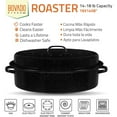 thumbnail image 3 of Bovado USA Oval Turkey Roaster Pan with Lid Non Stick Enamel 19 in, Black, 3 of 6
