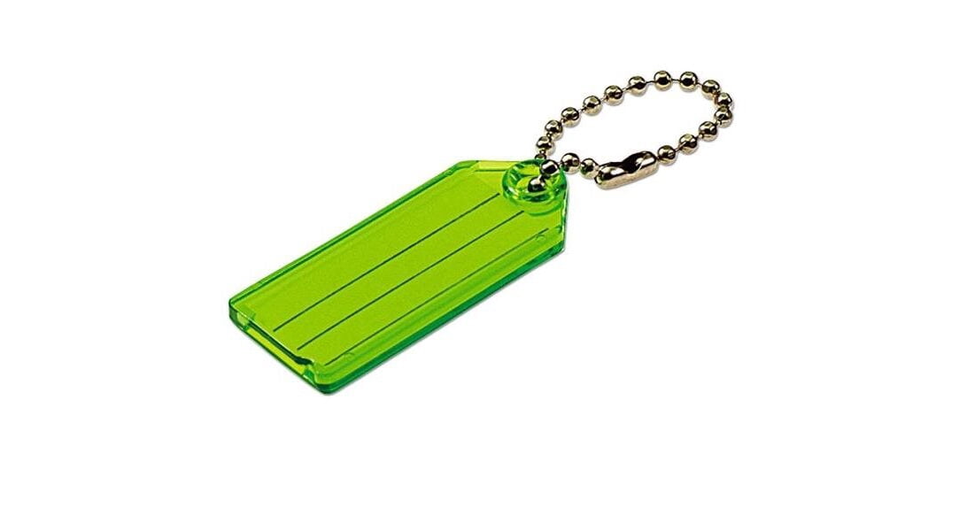Lucky Line Plastic Key Tag With Chain - Compact Id Keychain - 100 Pack