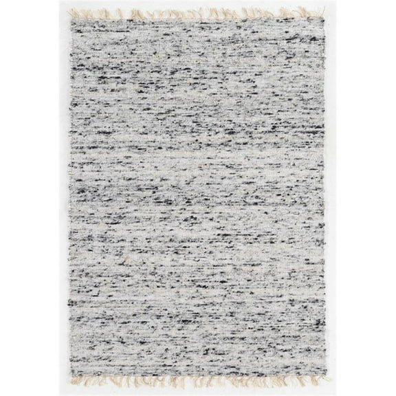 Riverbay Furniture Loop Hand Woven Wool 7'10"x10'4" Rug in Natural and Black