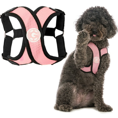 UPC: 0841186101521 | Gooby Comfort X Step-In Harness – Pink  Medium – Breathable  Lightweight  and Wrinkle Free Mesh Harness with Patented Choke-Free X Frame for Small Dogs and Medium Dogs