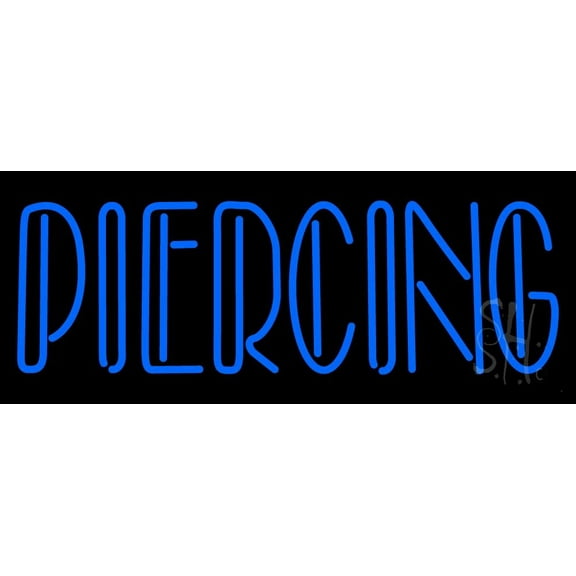 Double Stroke Piercing LED Neon Sign 13" Tall x 32" Wide - inches Black Square Cut Acrylic Backing, with Dimmer - Premium built indoor Sign for Storefront, Store interior, Studio.