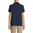 thumbnail image 2 of Lands' End Essentials Women's Short Sleeve All Day Comfort Polo Shirt - 100% Cotton Won't Shrink Pill Fade, 2 of 3
