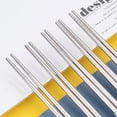 thumbnail image 5 of Nvzi 5 Pairs Reusable Chopsticks Metal Wheat Straw Portable Stainless Steel Chop Sticks for Bento Box, Camping Use, Dishwasher Safe (Pink), 5 of 5