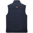 thumbnail image 4 of Grianlook Mens Waistcoat Sleeveless Outwear Solid Color Coat Men Regular Fit Jacket Vest Fashion Full Zip Navy Blue 4XL, 4 of 9