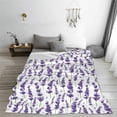 thumbnail image 5 of Honeii Lavender Flowers Print Fleece Blanket - Throw Blanket for Bed, Sofa, Couch, Camping, and Travel , Microplush Ultra Soft Warm Blanket-50"x40", 5 of 7