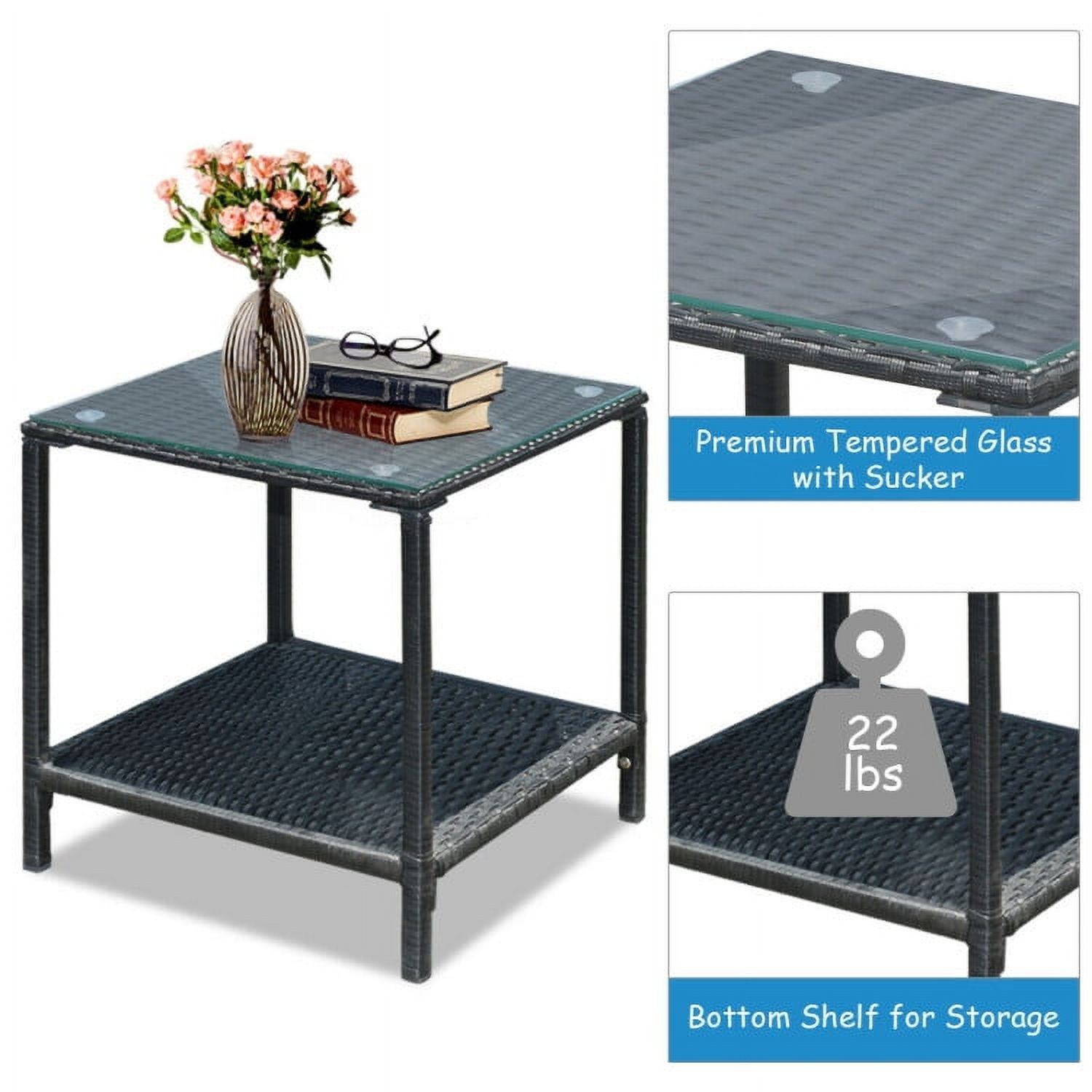 Aimee Lii 3 Pieces Patio Rattan Set Rocking Chair, Balcony Chairs, Small Patio Set, Gray Aimee Lii 3 Pieces Patio Rattan Set Rocking Chair, Balcony Chairs, Small Patio Set, Gray