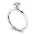 thumbnail image 2 of 0.5 ct Princess Cut Simulated Blue Diamond Solitaire 18K White Gold Womens Engagement Ring, 2 of 5