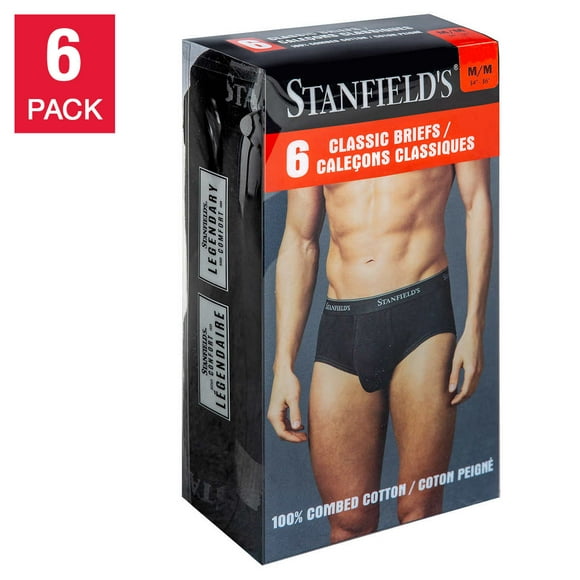 Stanfield’s Men’s Briefs, 6-pack (Black, XL)