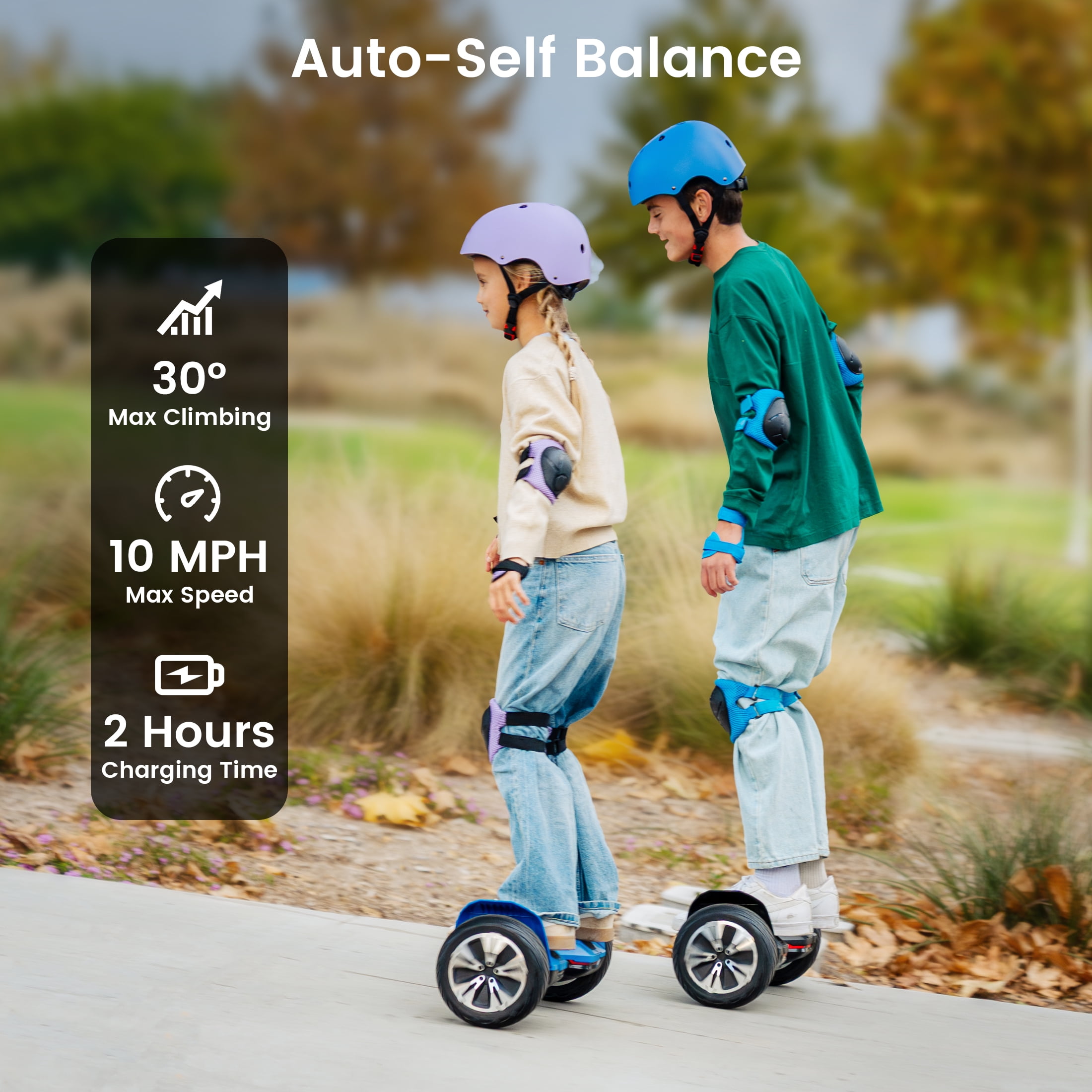 Warrior 8.5 inch 350W*2 off-Road Self-Balancing Scooter- All Terrain Self-Balancing Scooter with Bluetooth Speaker and LED Lights, 10 mph Max Speed for Kids and Adults,Max Weight 265lbs