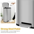 thumbnail image 4 of 8 Gallon Stainless Steel Kitchen Trash Can with Lid - Fingerprint-Proof, Removable Inner Bucket - 30 L Garbage Can for Home, Office, Bedroom, and Bathroom, 4 of 7