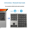 thumbnail image 4 of NEW 2.4G Wireless Bluetooth Number Pad 35 Keys Remote Connection Numpad Numeric Keypad for Laptop Window Digital Keyboard B, 4 of 4