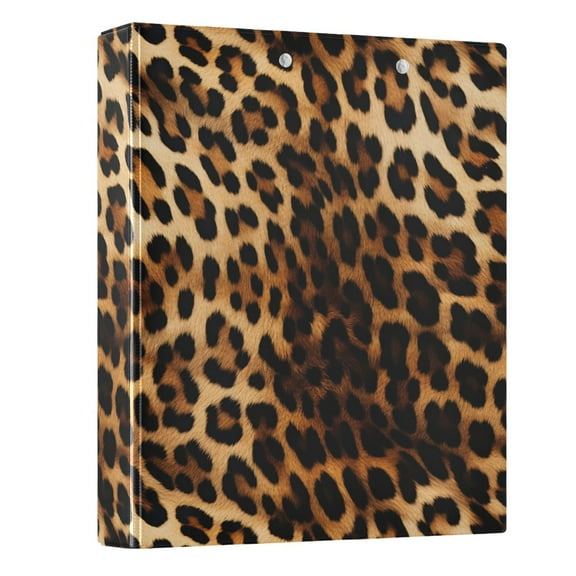 ALAZA Leopard Print Cheetah 3 Ring Binder 1.5 Inch Three Ring Office Binders w/ clipboard & 3 pockets, Hold 200 Sheets, 1 pc