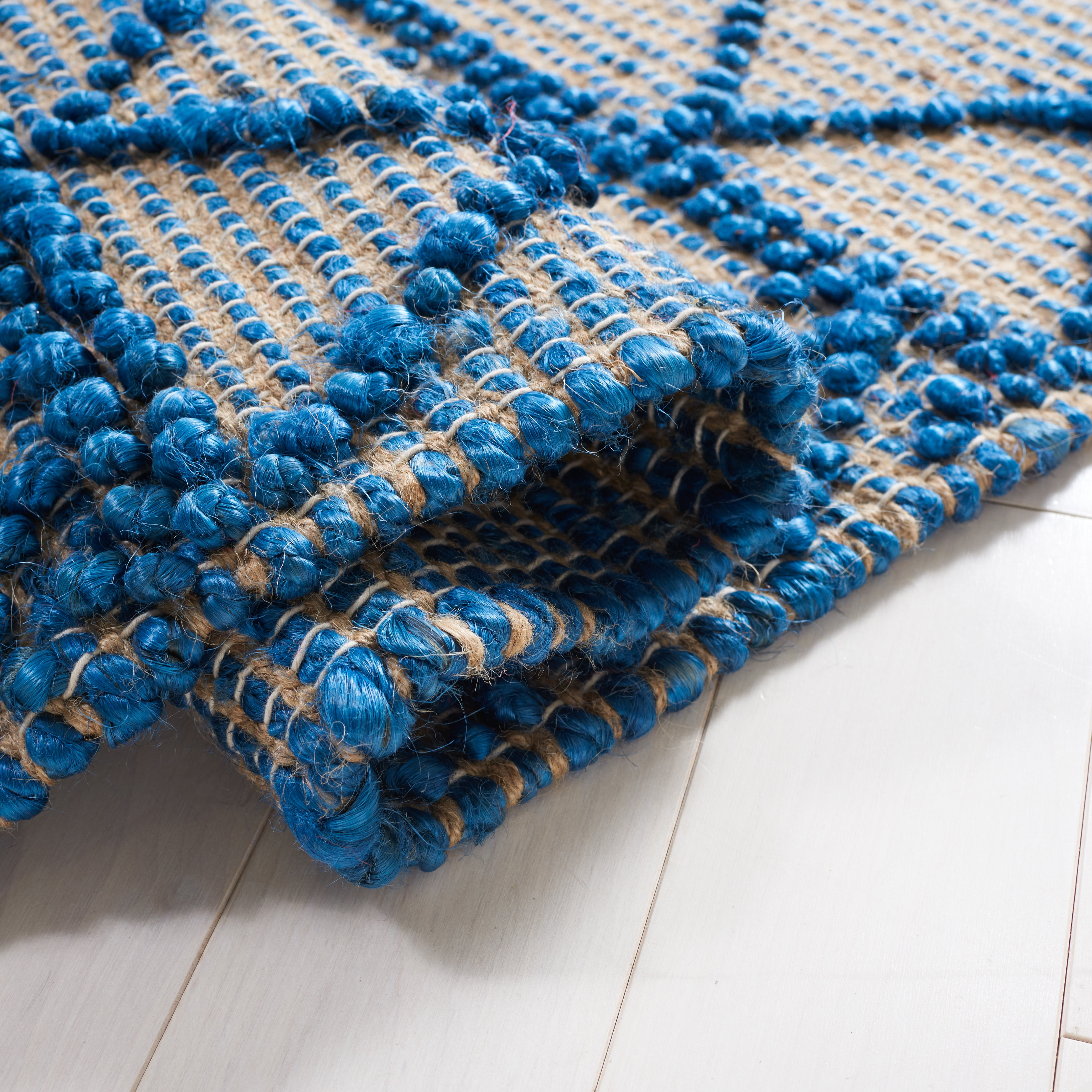 SAFAVIEH Natural Fiber Tayler Geometric Area Rug, Blue/Natural, 5' x 8'