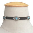 thumbnail image 3 of SmartBy Retro Women Turquoise Flower Velvet Choker Collar Necklace Boho Ethnic Style, 3 of 7
