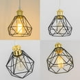 thumbnail image 2 of KAYYELAMP 15 Feet Dimmable Switch Plug in Cable Light Gold Base Black Metal Cage Shade Retro Design Metal Hanging Lamp for Kitchen Bar Bedsides(No Bulb), 2 of 7