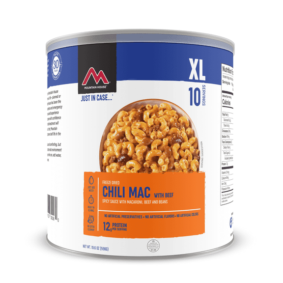 Mountain House Chili Mac with Beef Freeze-Dried Survival Food, #10 Can- Single Can