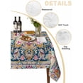 thumbnail image 2 of Colorful Boho Table Cloth, Ethnic Vintage Mexican Flowers Southwestern Waterproof Tablecloth for Square Tables, Reusable Washable Fabric Table Cover for Restaurant Kitchen Dining Tables 60"x60", 2 of 6