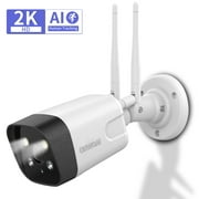 Wireless Security Camera,2K 3.0MP Home Surveillance Camera with Floodlights,OHWOAI Outdoor Wi-Fi Camera 1 Pack ,AI Human Detection,Two-Way Audio,Color Night Vision,IP66 Waterproof