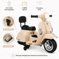 thumbnail image 3 of LAZY BUDDY Licensed Vespa Ride on Scooter, 6V Electric Motorcycle for Kids with Training Wheels, LED Headlight, Ride on Toy Gift for 3+, 3 of 10