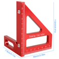 thumbnail image 4 of PENGXIANG Woodworking Square Protractor Aluminum Alloy 45/90° Miter Triangle Ruler Sturdy Square Protractor Precise Carpenter Ruler Layout Measuring Tool for Woodworking, 4 of 8