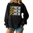 thumbnail image 2 of Women's Fashion Top New Year 2026 Printed Pullover Sweatshirt Holiday Design for Women Casual Celebration Streetwear Top,Black,XL, 2 of 6